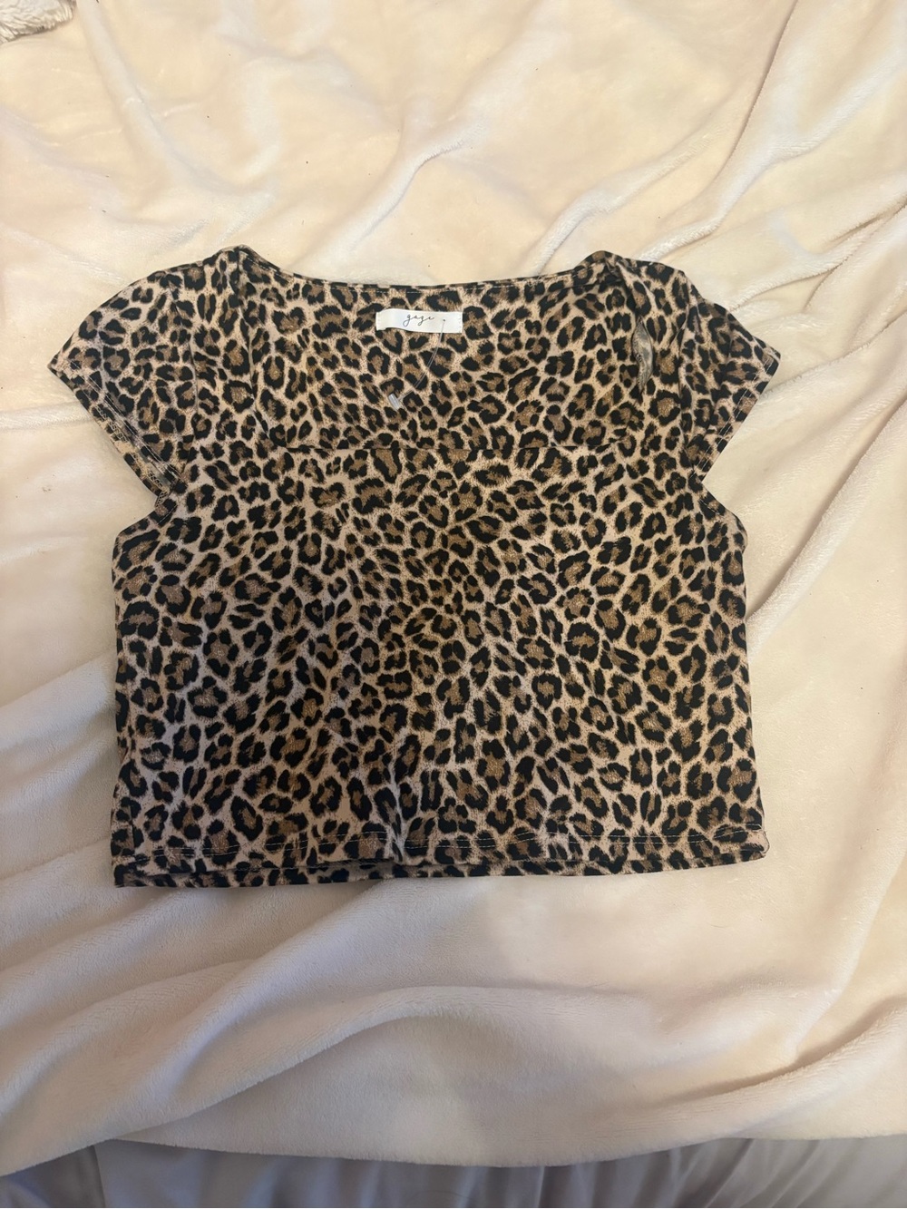 Leopard Print Crop Top - Brown & Black